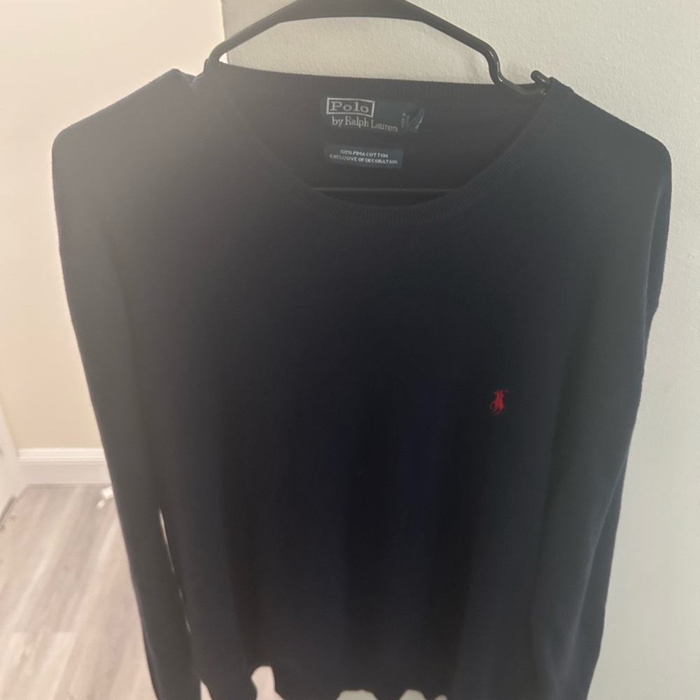Polo Ralph Lauren XXL Navy Cotton Crewneck Sweater Lightweight Pullover